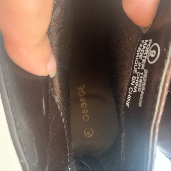 George boots faux leather  mini short ankle boot dark brown woman’s size 9 - Picture 8 of 8